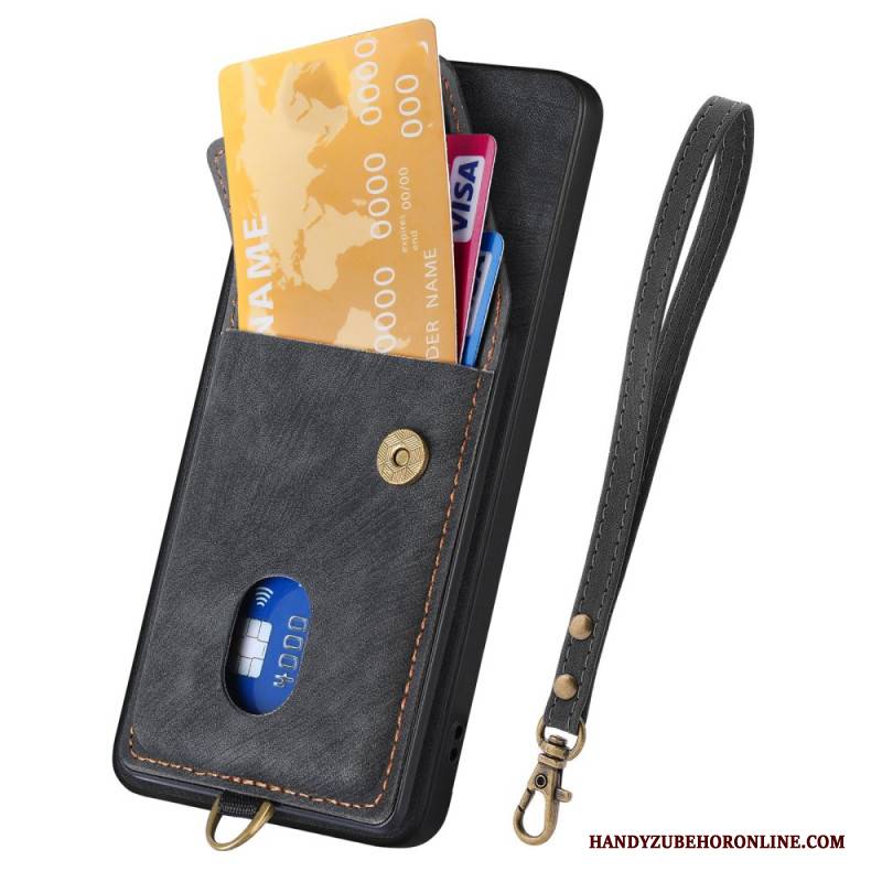 Hülle Für Samsung Galaxy A17 4g / 5g Wildlederoptik Mit Kartenetui Und Lanyard