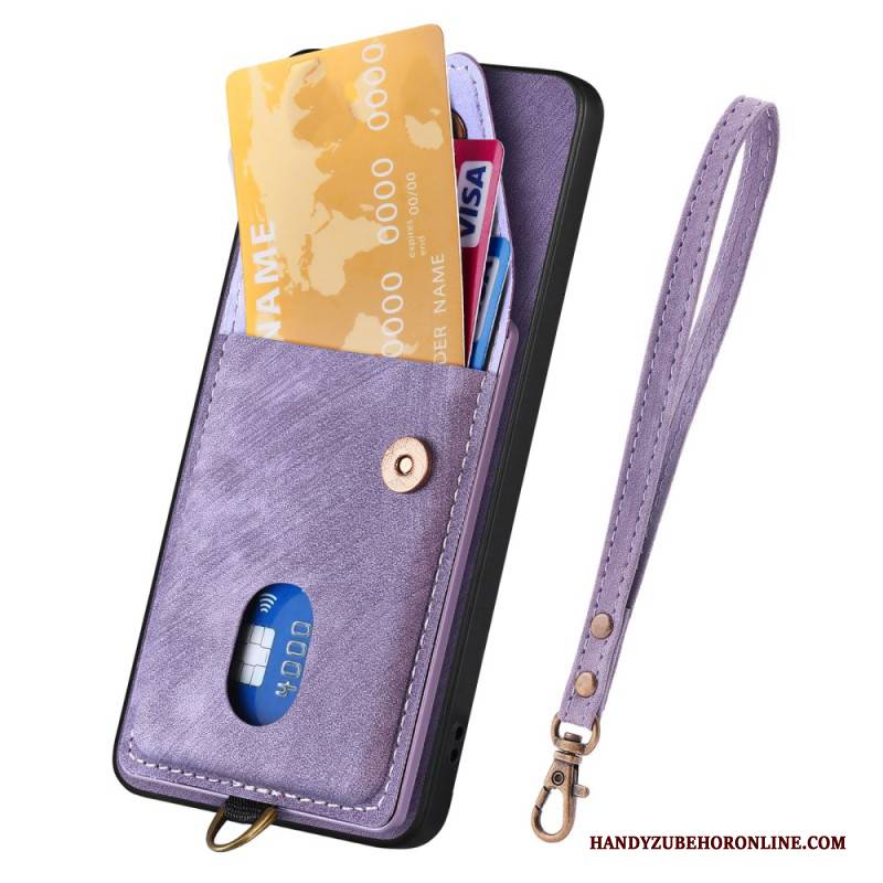 Hülle Für Samsung Galaxy A17 4g / 5g Wildlederoptik Mit Kartenetui Und Lanyard