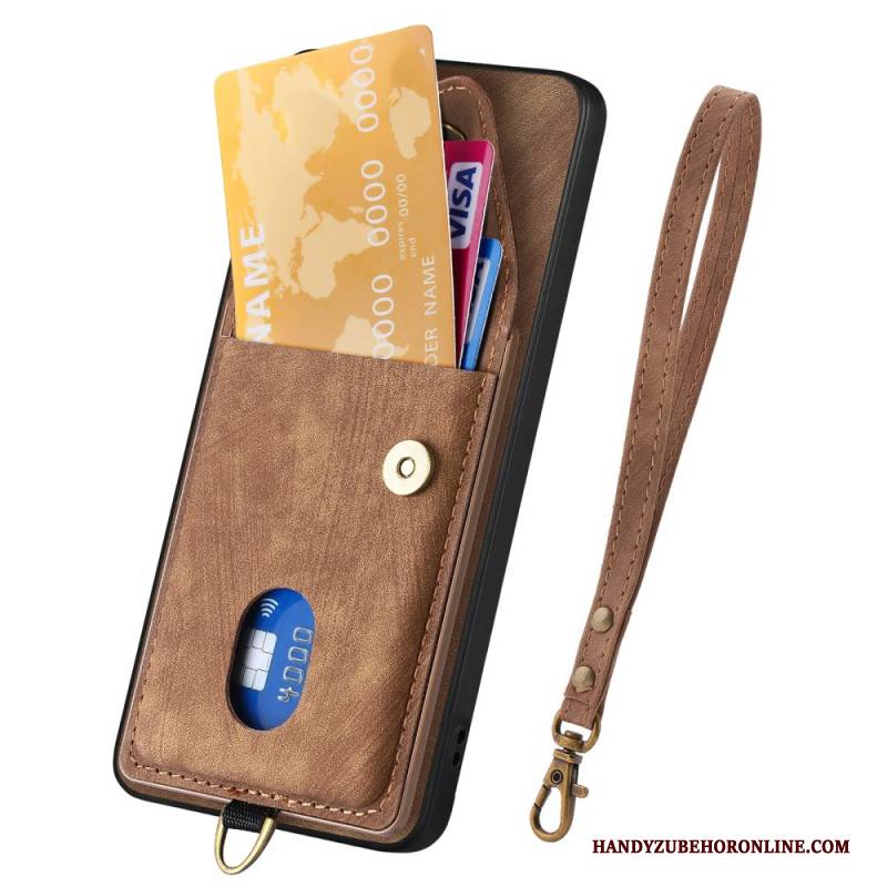 Hülle Für Samsung Galaxy A17 4g / 5g Wildlederoptik Mit Kartenetui Und Lanyard