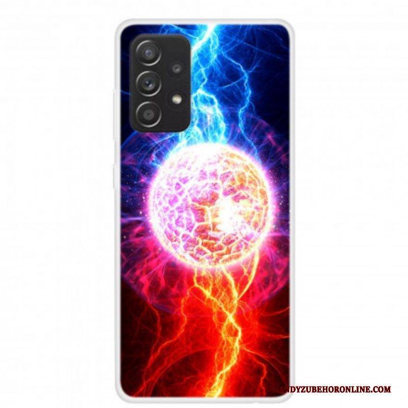 Hülle Für Samsung Galaxy A52 4G / A52 5G / A52s 5G Silikonplaneten In Flammen