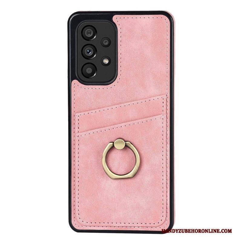 Hülle Für Samsung Galaxy A53 5G Vintage Ringhalterung Und Kartenhalter