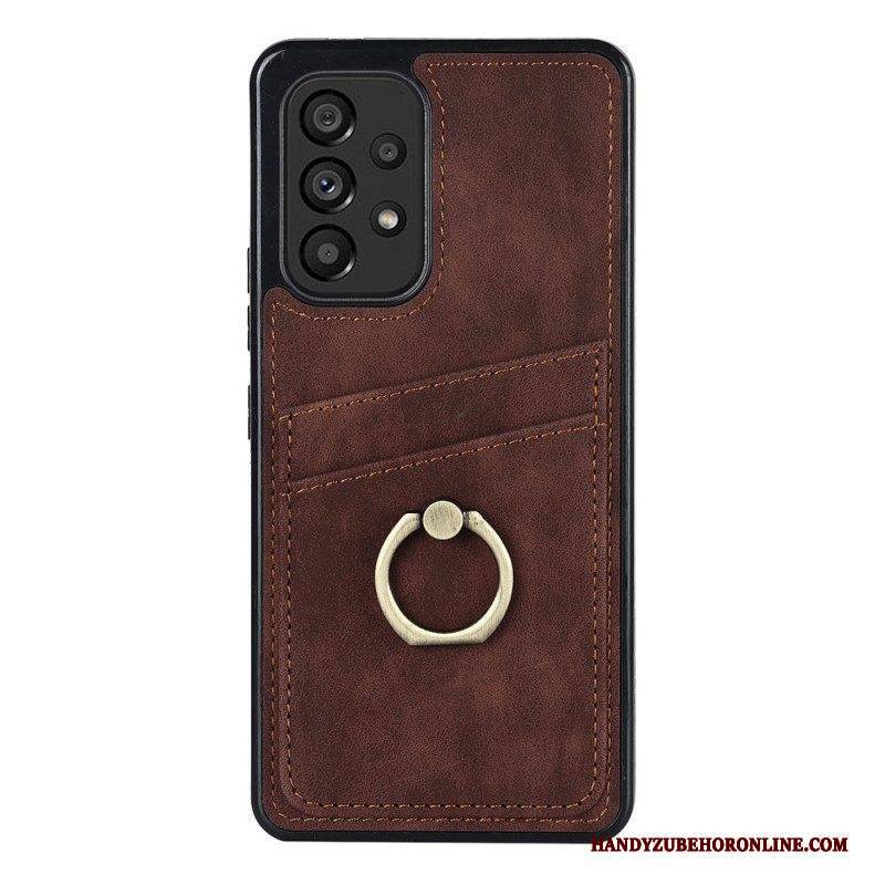 Hülle Für Samsung Galaxy A53 5G Vintage Ringhalterung Und Kartenhalter