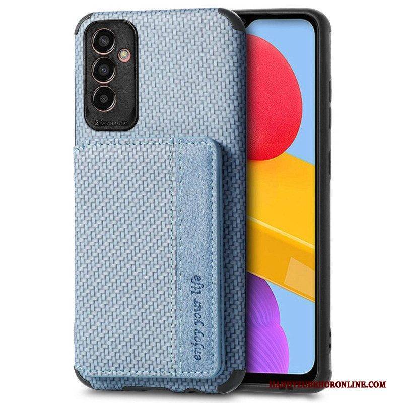 Hülle Für Samsung Galaxy M13 Geldbörse Geldbörse Aus Kohlefaser Und Magnet