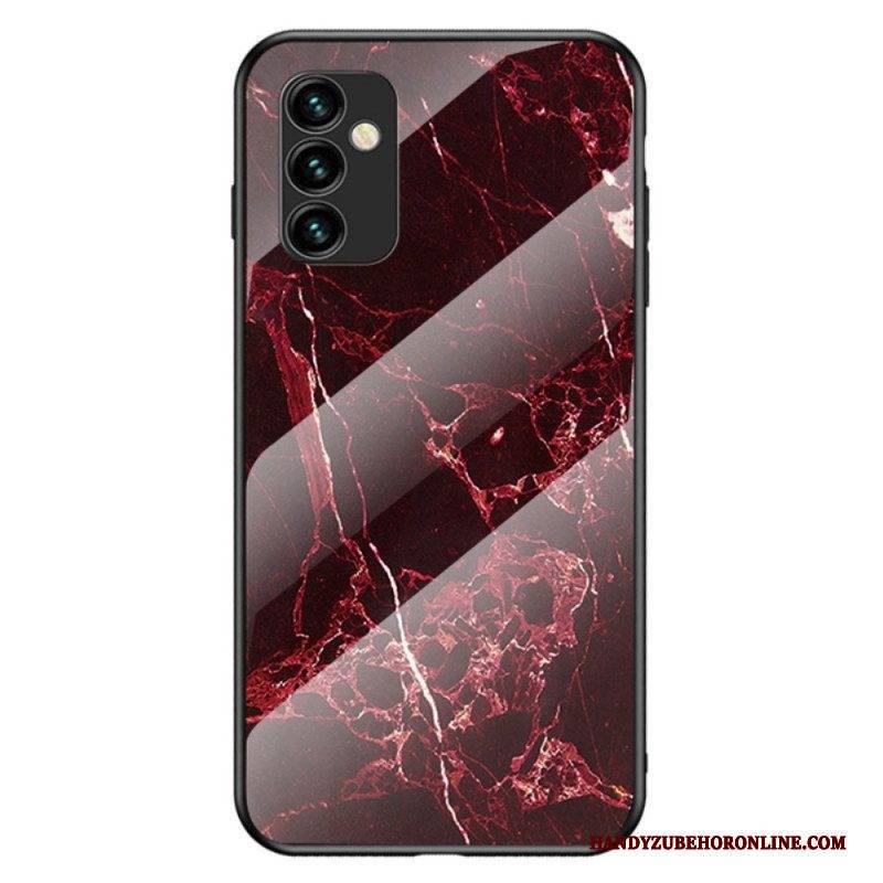 Hülle Für Samsung Galaxy M23 5G Marmorfarben Gehärtetes Glas