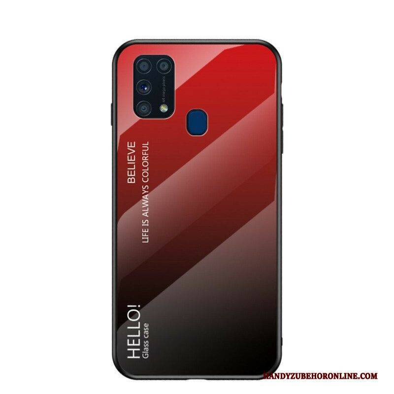 Hülle Für Samsung Galaxy M31 Gehärtetes Glas Hallo