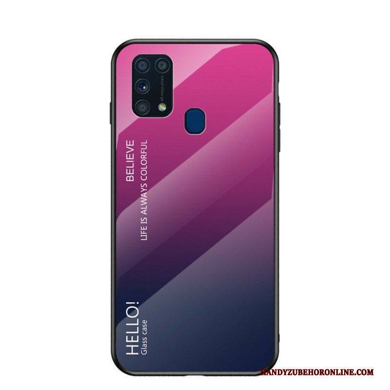 Hülle Für Samsung Galaxy M31 Gehärtetes Glas Hallo