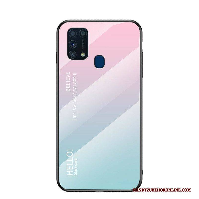 Hülle Für Samsung Galaxy M31 Gehärtetes Glas Hallo