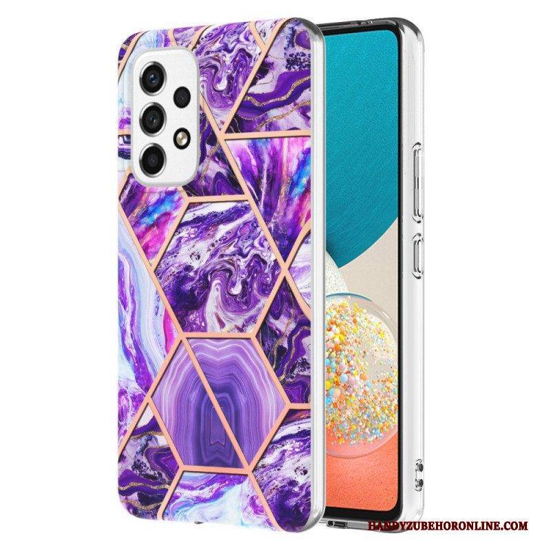 Hülle Für Samsung Galaxy M53 5G Auffälliger Geometrischer Marmor