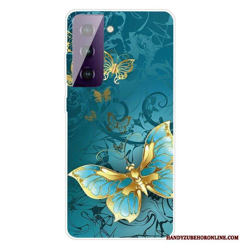 Hülle Für Samsung Galaxy S21 FE Flexible Schmetterlinge