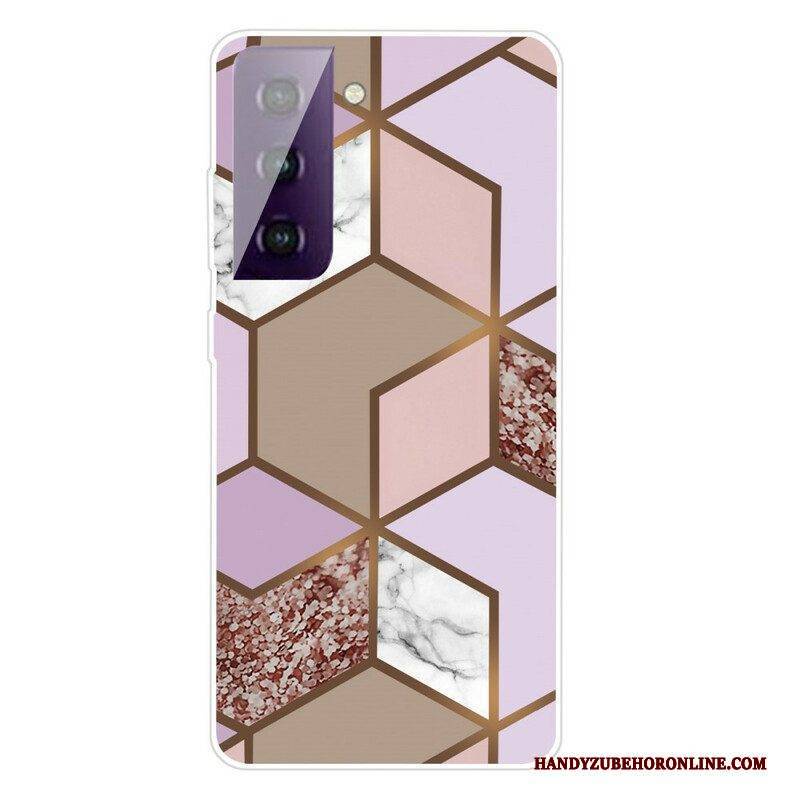 Hülle Für Samsung Galaxy S21 FE Geometrischer Marmor