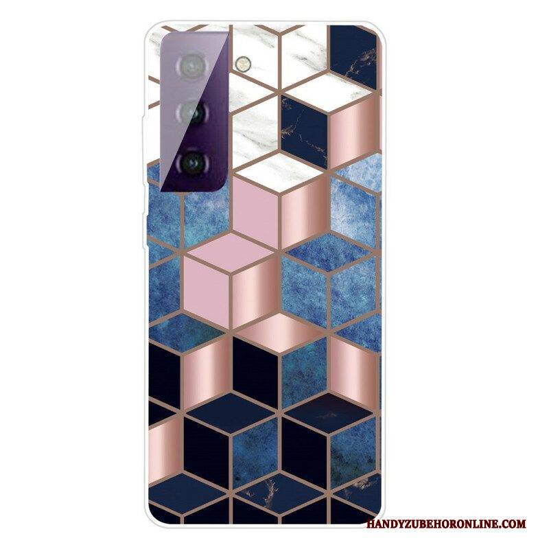 Hülle Für Samsung Galaxy S21 FE Geometrischer Marmor Ablehnen