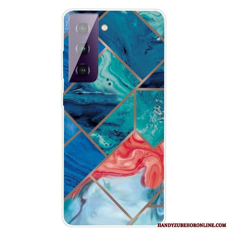 Hülle Für Samsung Galaxy S21 FE Geometrischer Marmor Ablehnen
