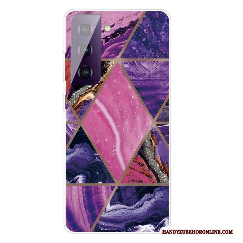 Hülle Für Samsung Galaxy S21 FE Geometrischer Marmor Ablehnen