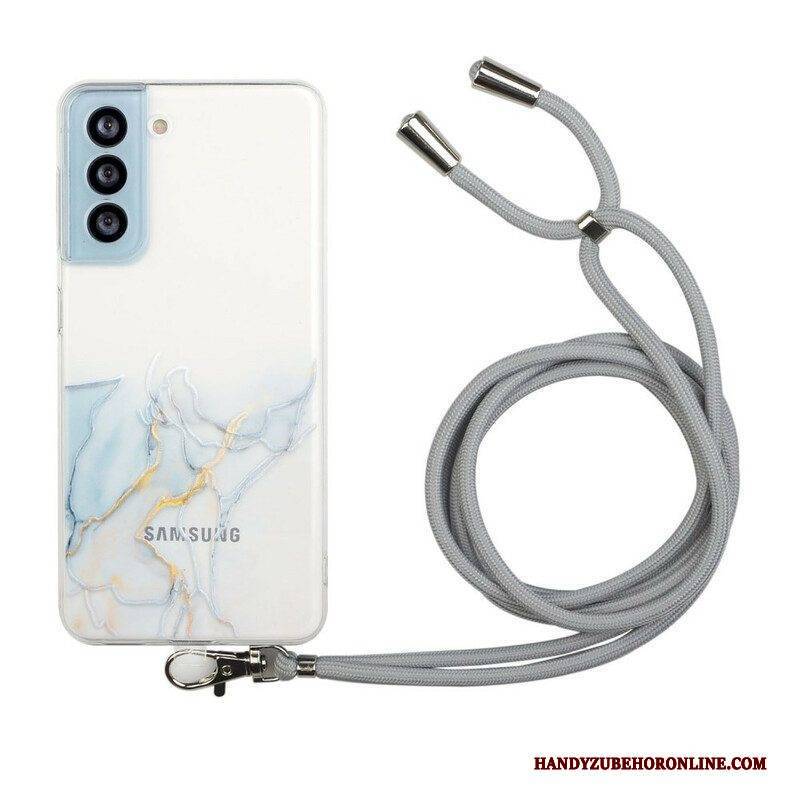 Hülle Für Samsung Galaxy S21 FE Mit Kordel Mit Marmorschnur