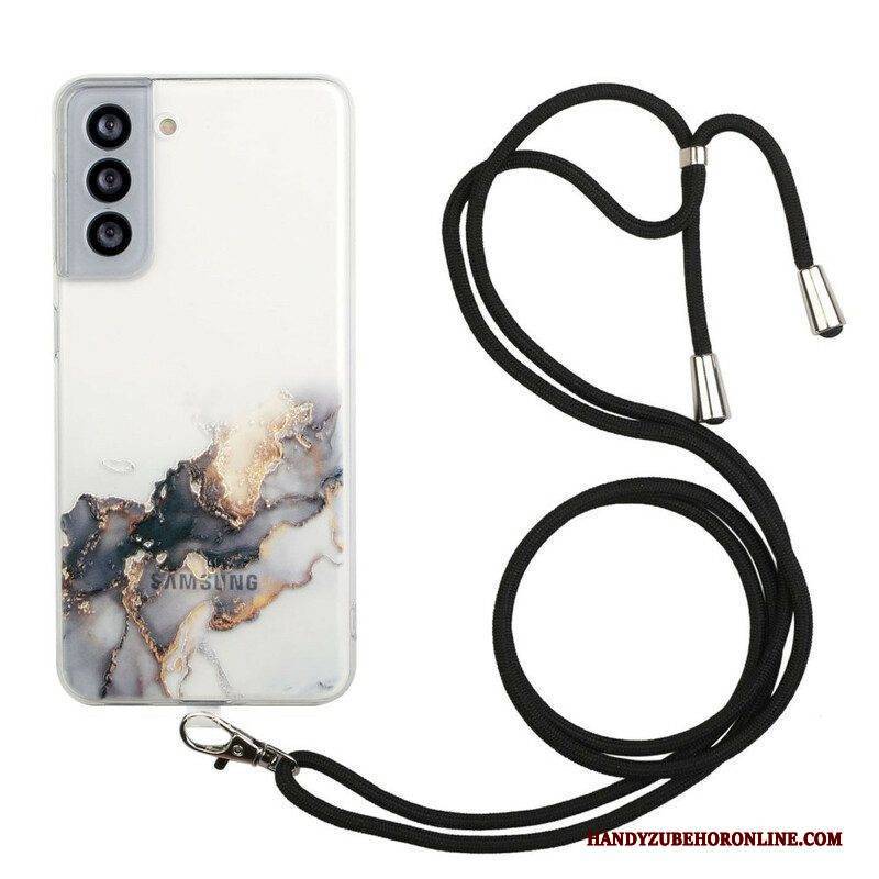 Hülle Für Samsung Galaxy S21 FE Mit Kordel Mit Marmorschnur