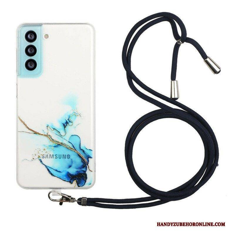 Hülle Für Samsung Galaxy S21 FE Mit Kordel Mit Marmorschnur