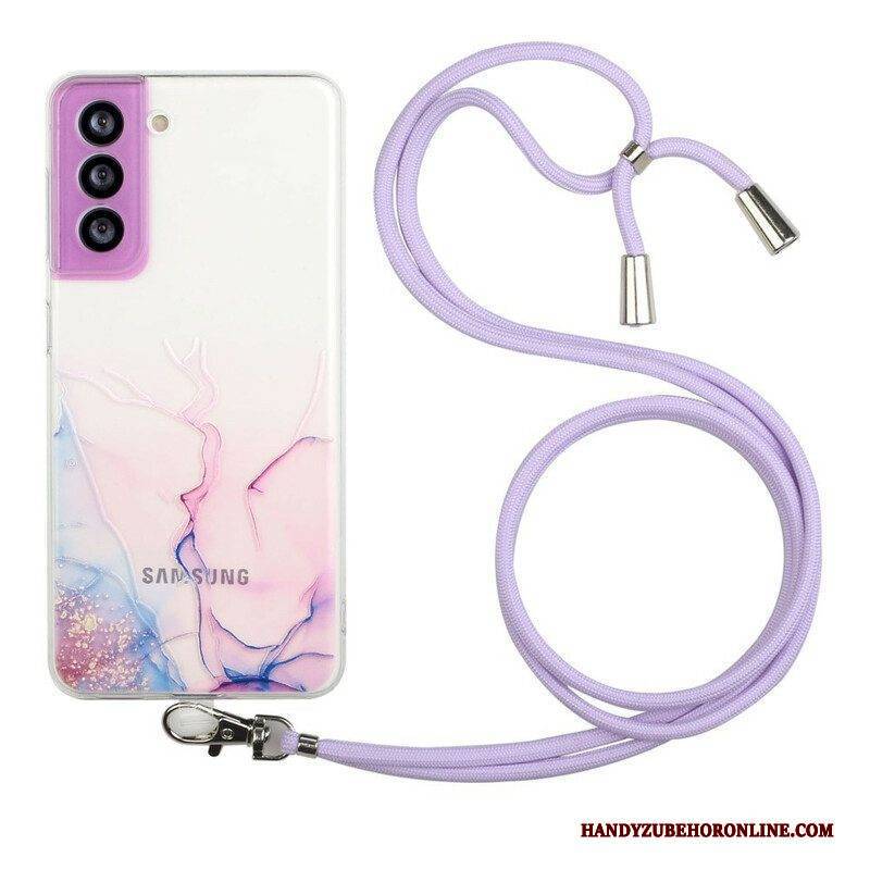 Hülle Für Samsung Galaxy S21 FE Mit Kordel Mit Marmorschnur