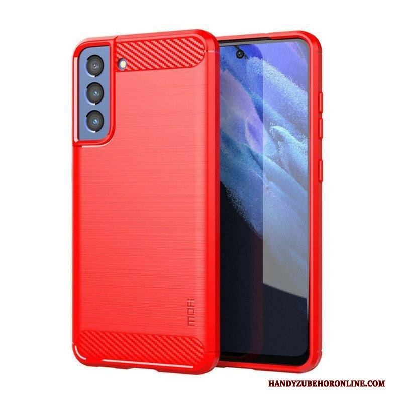 Hülle Für Samsung Galaxy S21 FE Mofi Gebürstete Kohlefaser