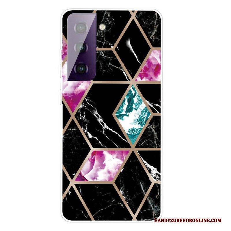 Hülle Für Samsung Galaxy S21 FE Variabler Geometrischer Marmor