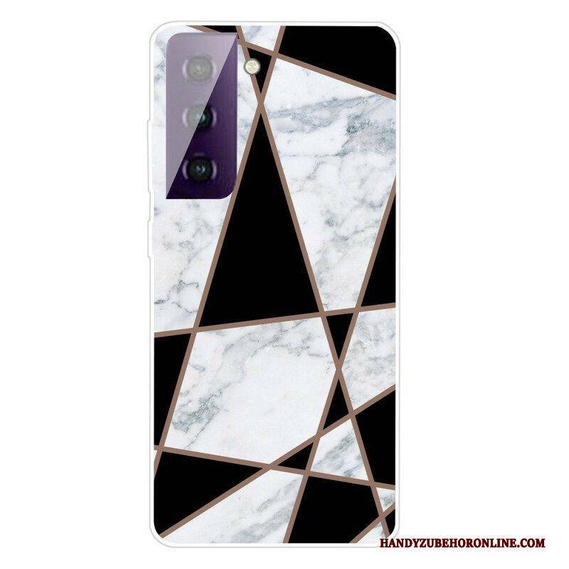Hülle Für Samsung Galaxy S21 FE Variabler Geometrischer Marmor
