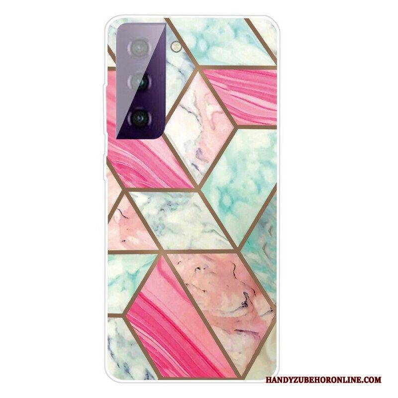 Hülle Für Samsung Galaxy S21 FE Variabler Geometrischer Marmor