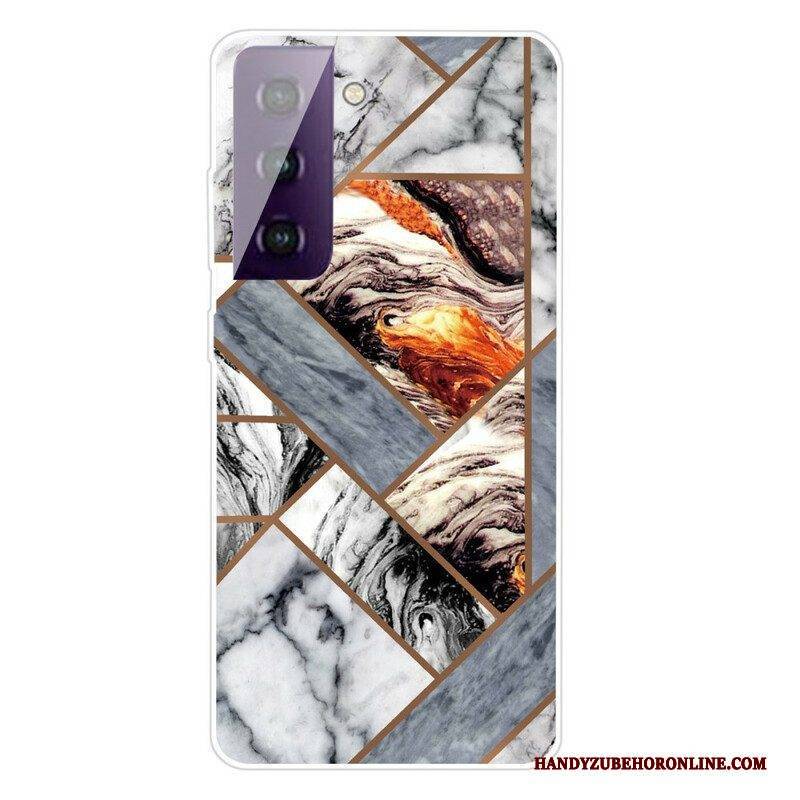 Hülle Für Samsung Galaxy S21 FE Variabler Geometrischer Marmor