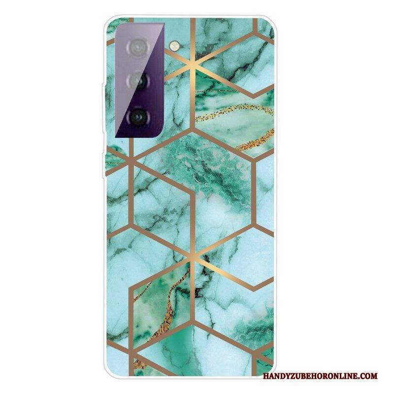 Hülle Für Samsung Galaxy S21 FE Variabler Geometrischer Marmor