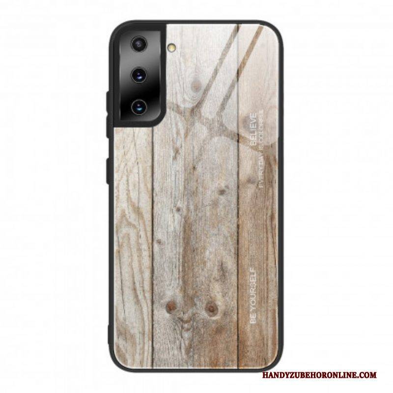 Hülle Für Samsung Galaxy S21 Ultra 5G Holzdesign Aus Gehärtetem Glas