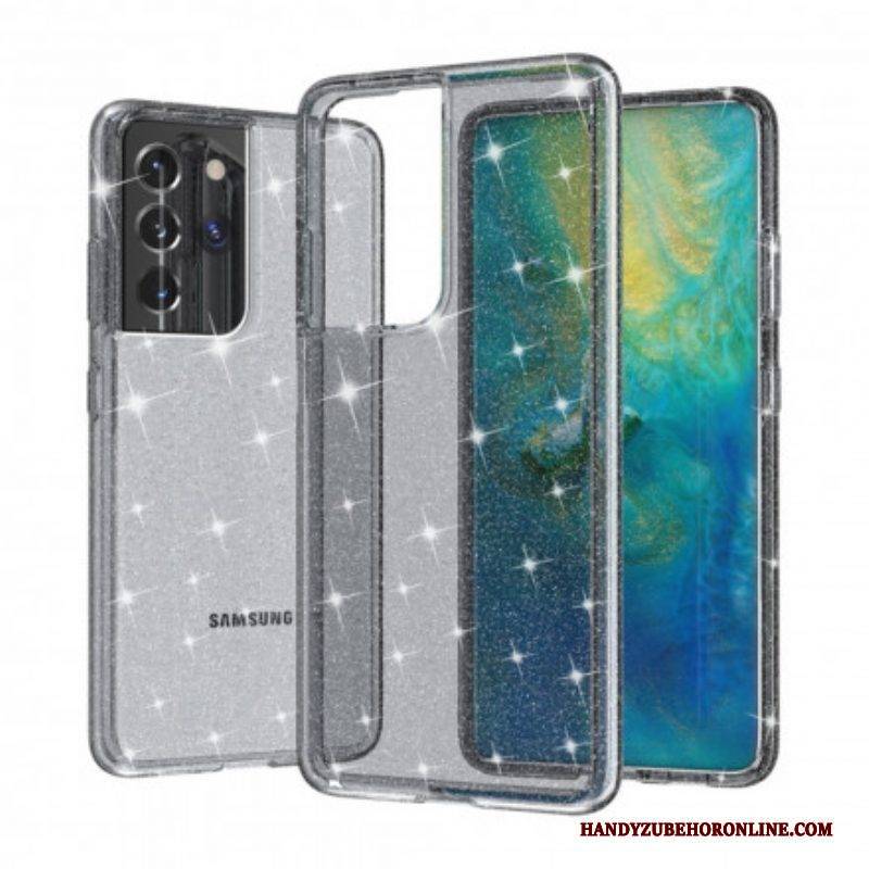 Hülle Für Samsung Galaxy S21 Ultra 5G Transparente Pailletten