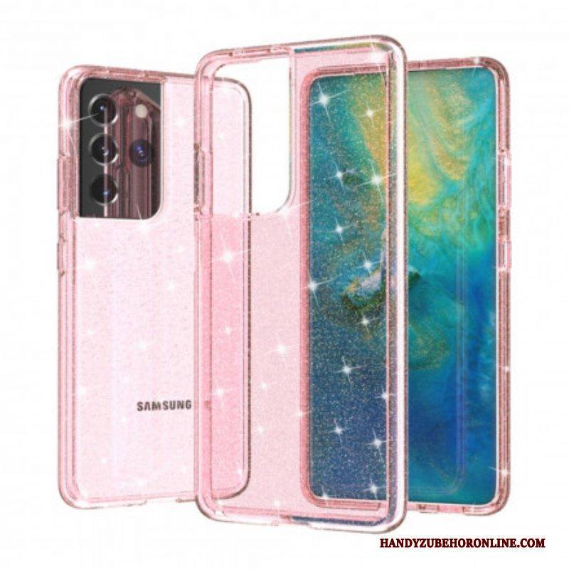 Hülle Für Samsung Galaxy S21 Ultra 5G Transparente Pailletten