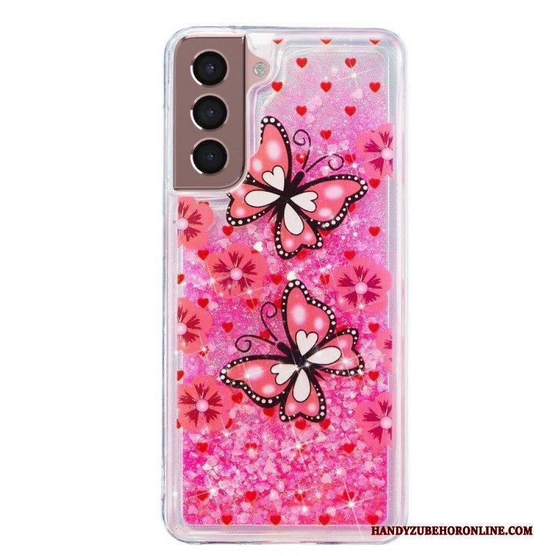 Hülle Für Samsung Galaxy S22 5G Pailletten-schmetterlinge