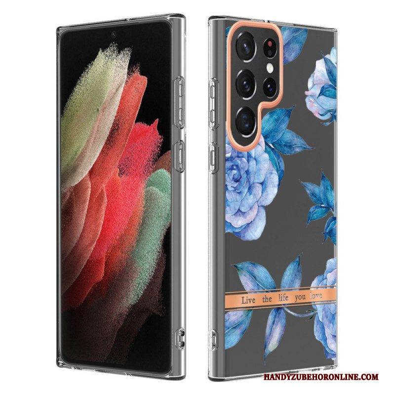 Hülle Für Samsung Galaxy S22 Ultra 5G Blumen Leben Das Leben. Das Sie Lieben