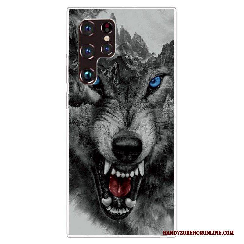 Hülle Für Samsung Galaxy S22 Ultra 5G Erhabener Wolf
