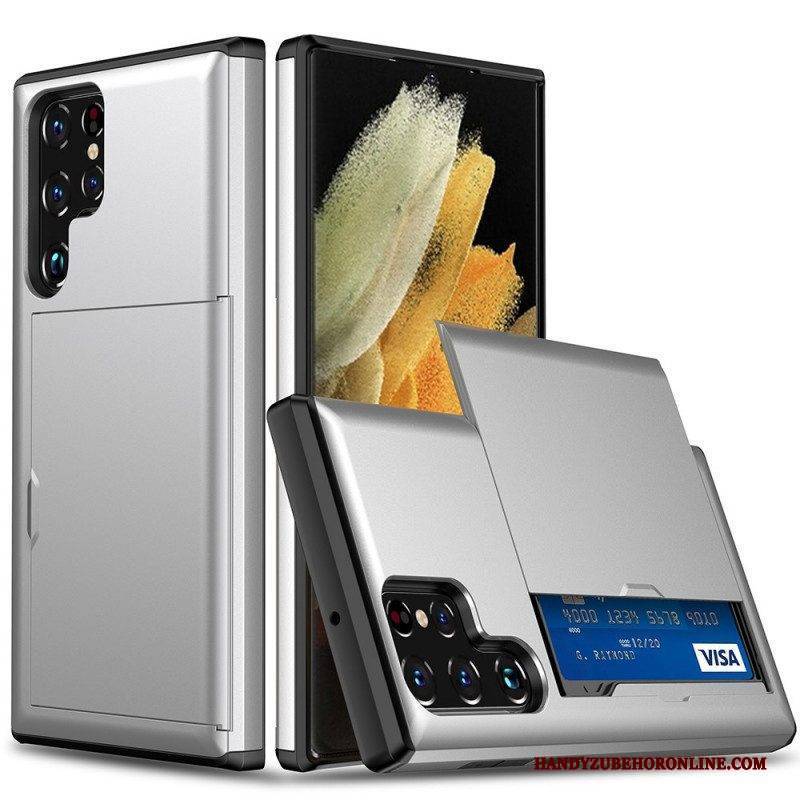 Hülle Für Samsung Galaxy S22 Ultra 5G Kartenhalter Mit Reißverschluss