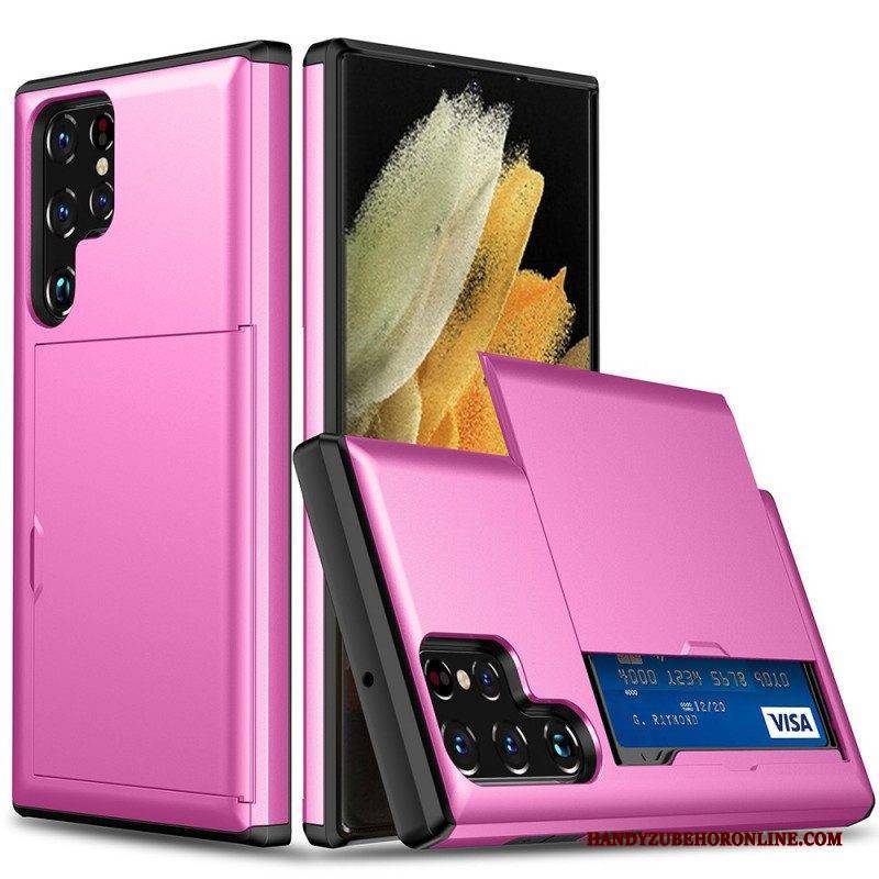Hülle Für Samsung Galaxy S22 Ultra 5G Kartenhalter Mit Reißverschluss