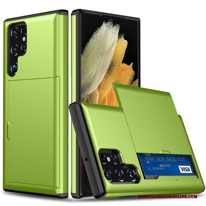 Hülle Für Samsung Galaxy S22 Ultra 5G Kartenhalter Mit Reißverschluss