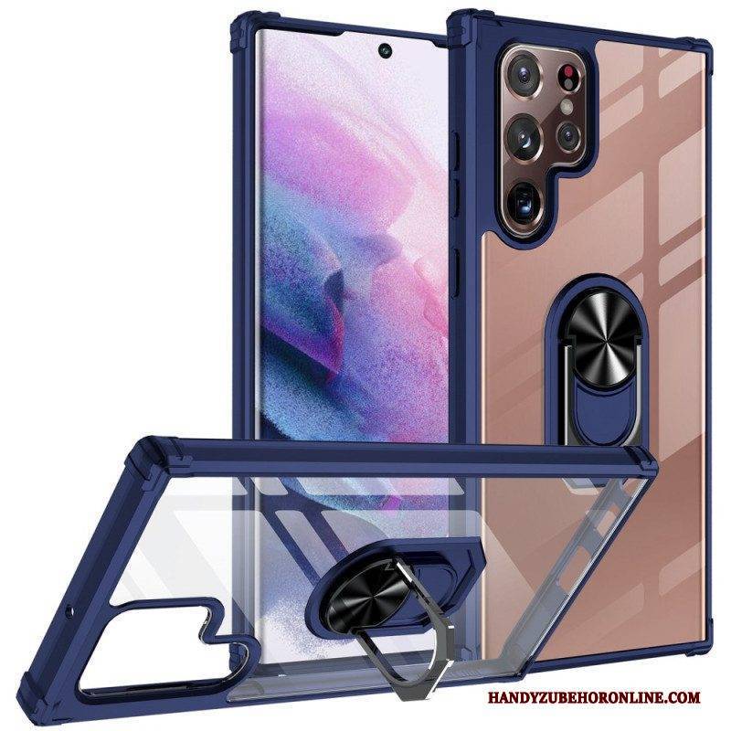 Hülle Für Samsung Galaxy S23 Ultra 5G Transparent Mit Ringunterstützung