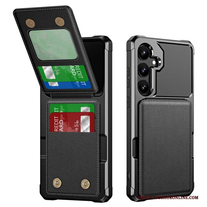 Hülle Für Samsung Galaxy S25 5g Kartenhalter Und Ständer In Metallic-optik