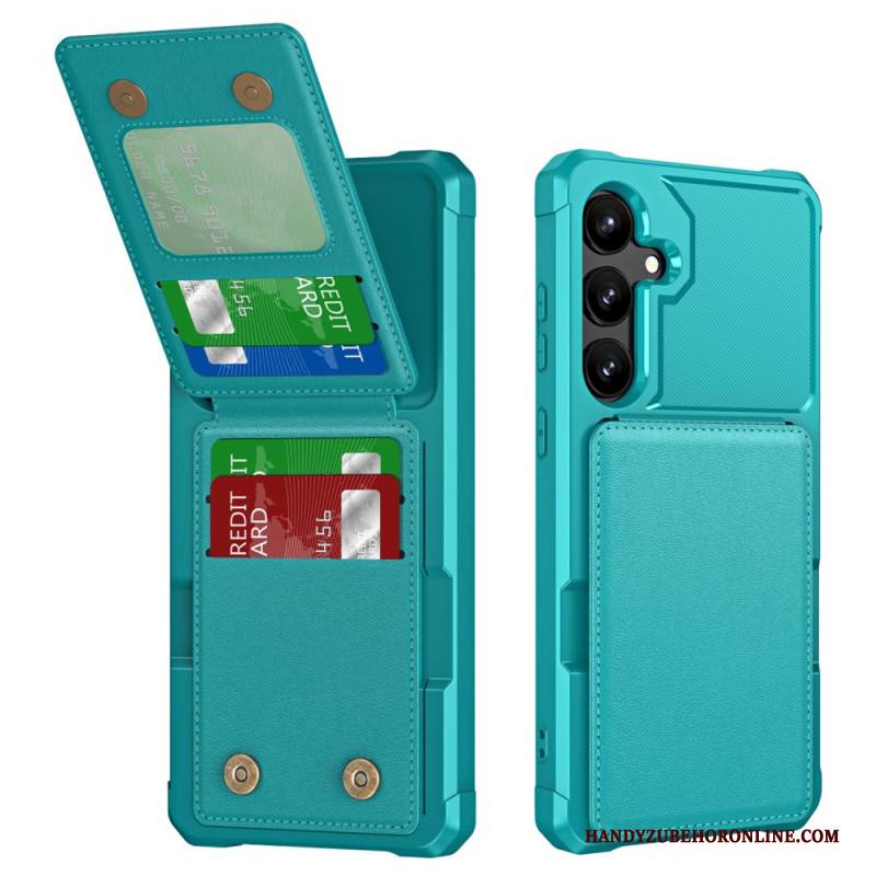 Hülle Für Samsung Galaxy S25 5g Kartenhalter Und Ständer In Metallic-optik