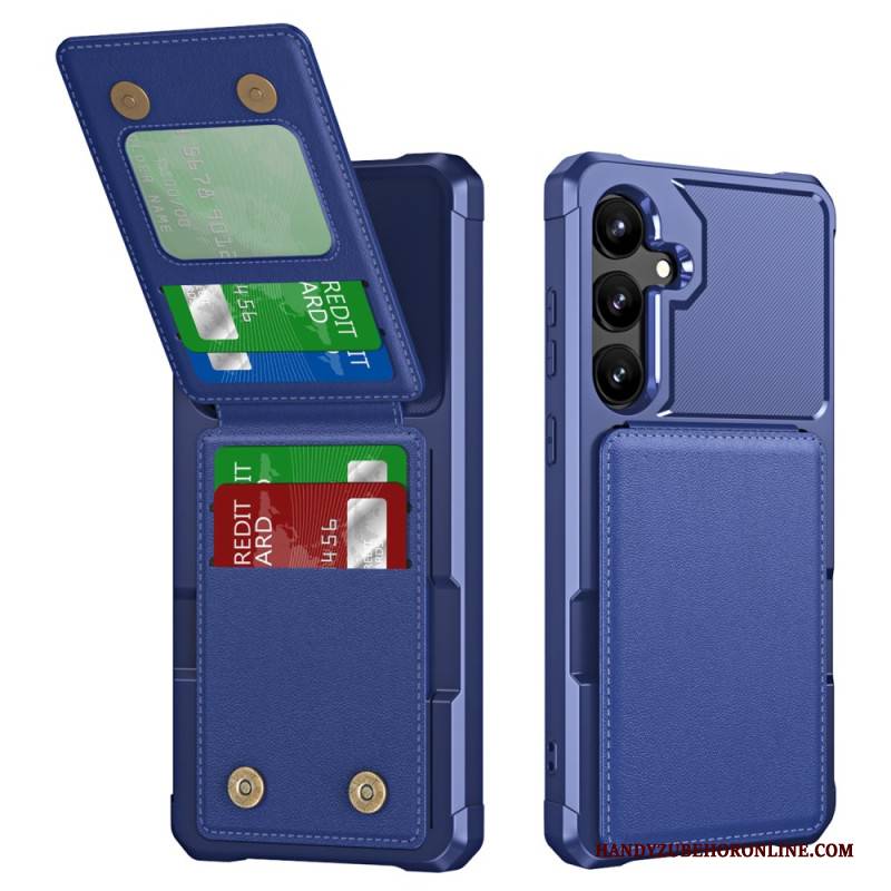 Hülle Für Samsung Galaxy S25 5g Kartenhalter Und Ständer In Metallic-optik