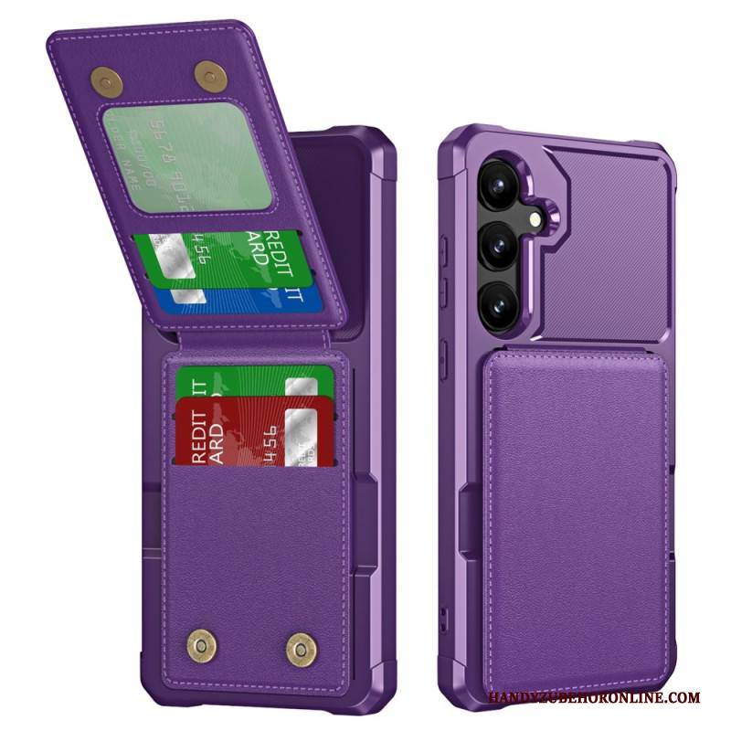 Hülle Für Samsung Galaxy S25 5g Kartenhalter Und Ständer In Metallic-optik