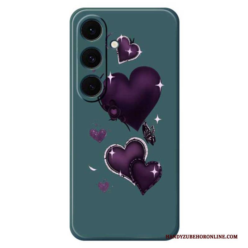 Hülle Für Samsung Galaxy S25 Fe Silikon Mit Lila Herzmuster