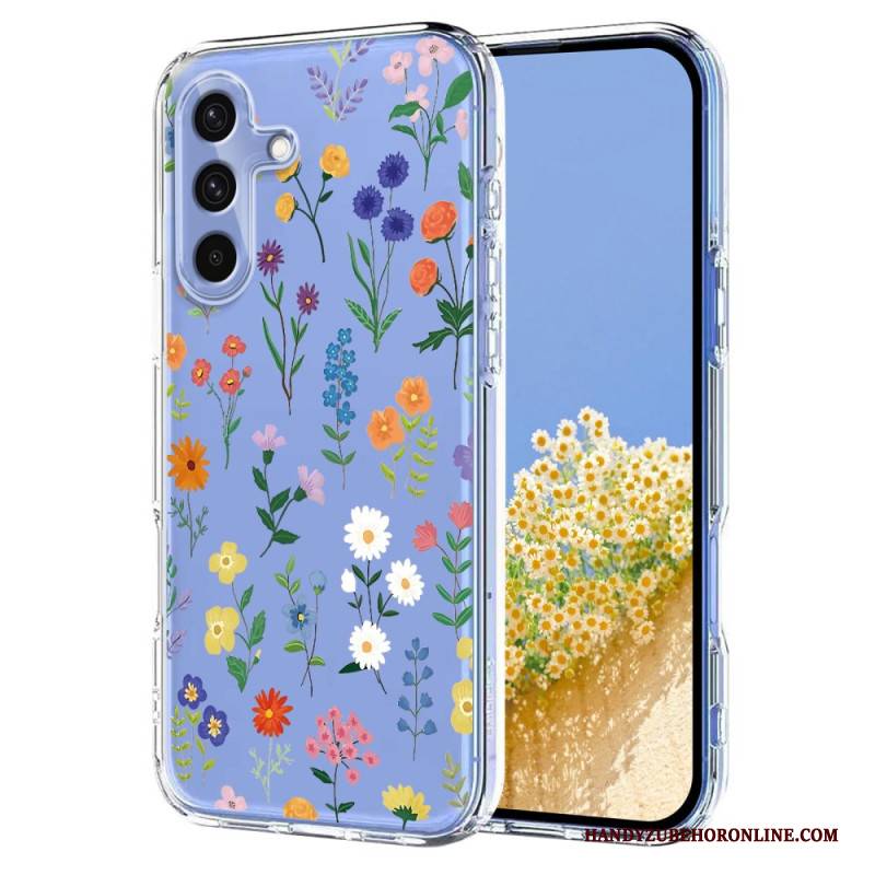 Hülle Für Samsung Galaxy S25 Fe Transparentes Blumen- Und Schmetterlingsdesign