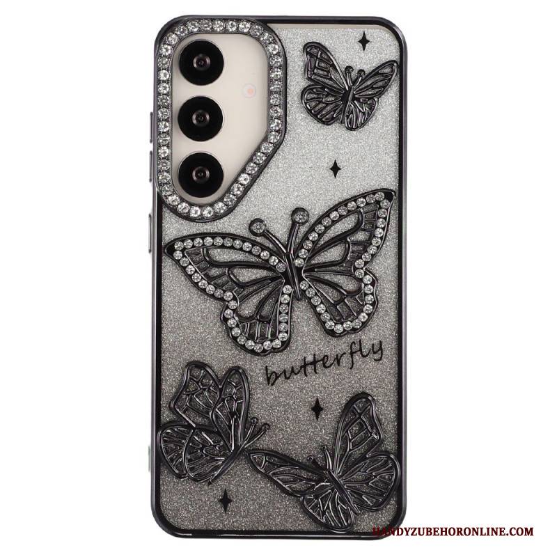 Hülle Für Samsung Galaxy S26 Plus 3d-schmetterlinge Und Strasssteine