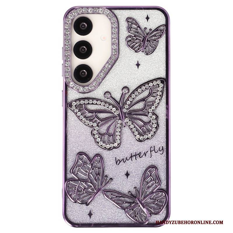Hülle Für Samsung Galaxy S26 Plus 3d-schmetterlinge Und Strasssteine