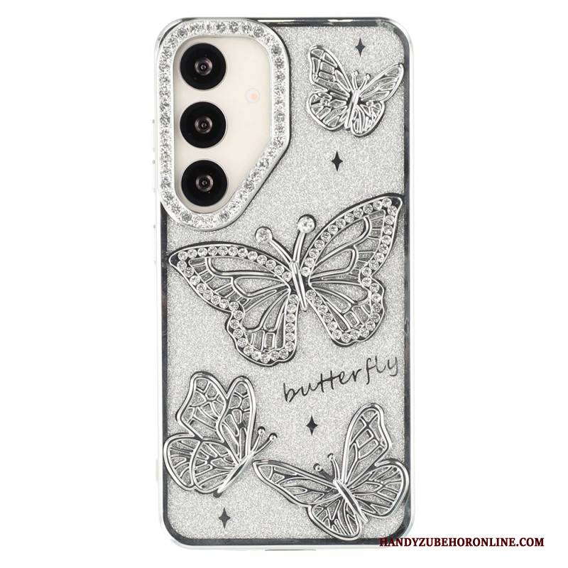 Hülle Für Samsung Galaxy S26 Plus 3d-schmetterlinge Und Strasssteine