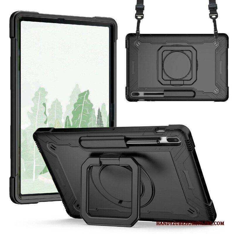 Hülle Für Samsung Galaxy Tab S8 Plus / Tab S7 Plus Halterung Und Schultergurt