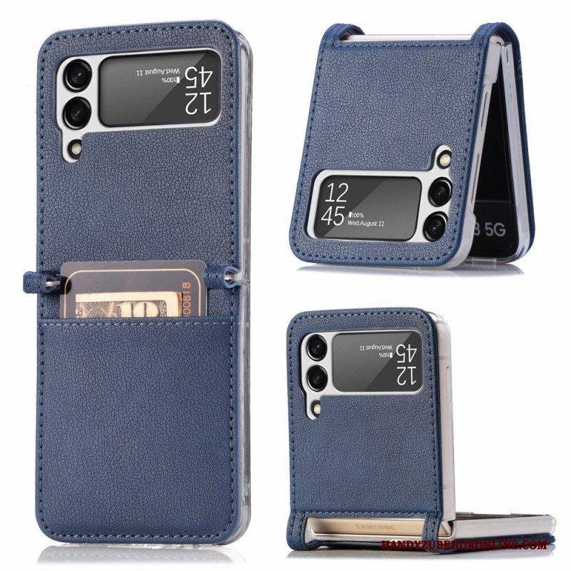 Hülle Für Samsung Galaxy Z Flip 3 5G Flip Case Kartenetui Aus Strukturiertem Leder