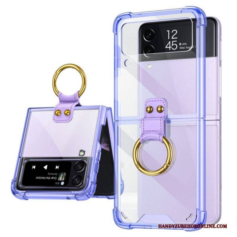 Hülle Für Samsung Galaxy Z Flip 3 5G Flip Case Transparenter Ringträger Gkk