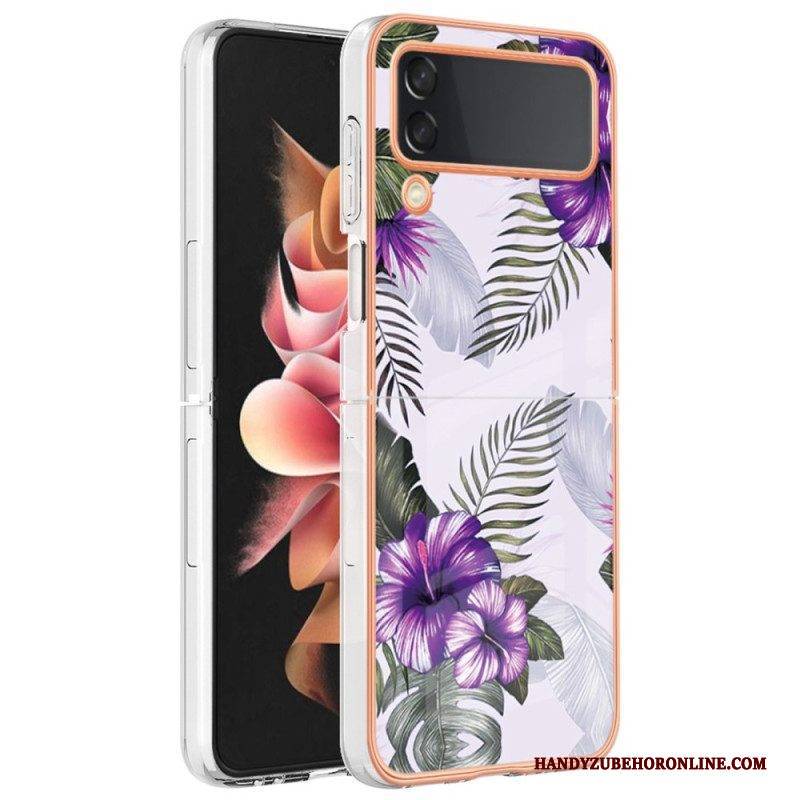 Hülle Für Samsung Galaxy Z Flip 4 Flip Case Blumenmarmor